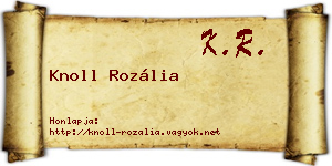 Knoll Rozália névjegykártya